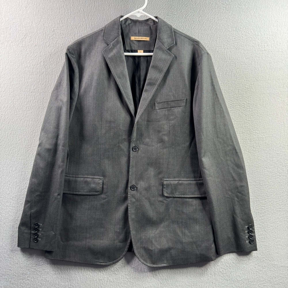 John Varvatos Jacket Mens 40 Gray Unstructured Wool Blend Surgeons Cuff Coat‎